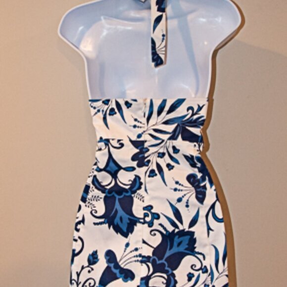 AGB Dress Halter Knee length Tropical Size 16 - Picture 4 of 6